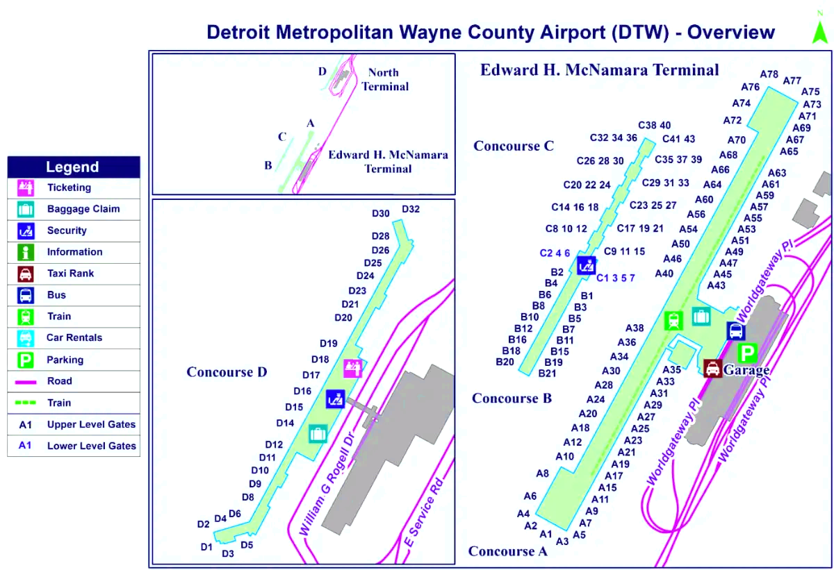 Aeropuerto Metropolitano del Condado de Wayne de Detroit